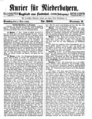 Kurier für Niederbayern Samstag 11. November 1865