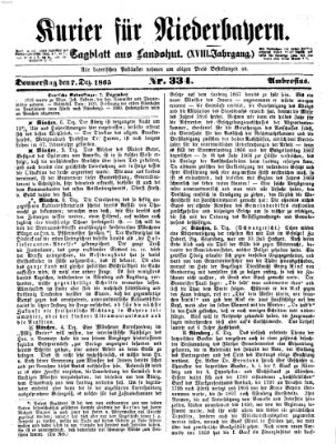 Kurier für Niederbayern Donnerstag 7. Dezember 1865