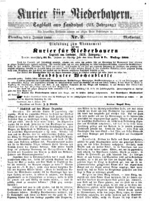 Kurier für Niederbayern Dienstag 2. Januar 1866