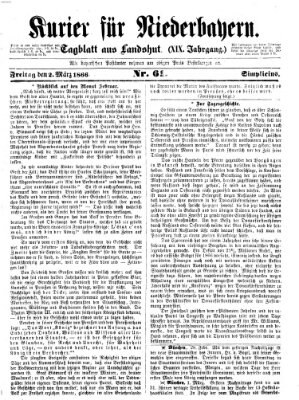 Kurier für Niederbayern Freitag 2. März 1866