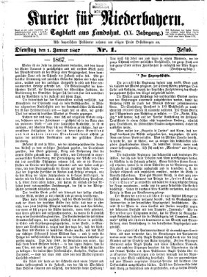Kurier für Niederbayern Dienstag 1. Januar 1867