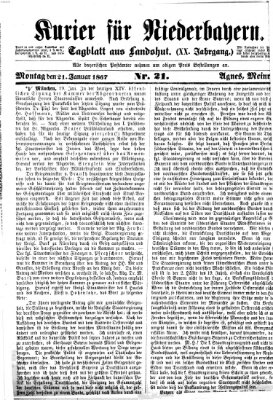 Kurier für Niederbayern Montag 21. Januar 1867