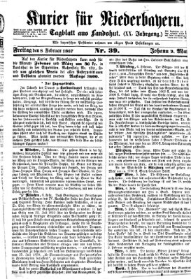 Kurier für Niederbayern Freitag 8. Februar 1867