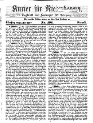 Kurier für Niederbayern Dienstag 16. Juli 1867