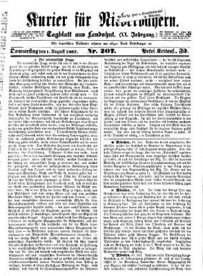 Kurier für Niederbayern Donnerstag 1. August 1867