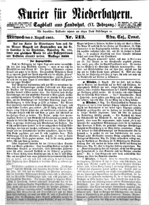 Kurier für Niederbayern Mittwoch 7. August 1867