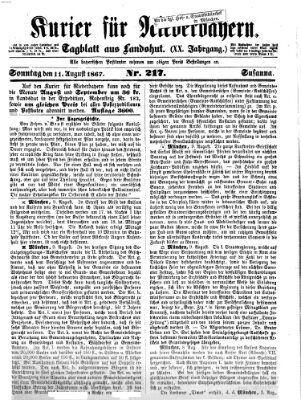 Kurier für Niederbayern Sonntag 11. August 1867