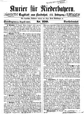 Kurier für Niederbayern Samstag 24. August 1867