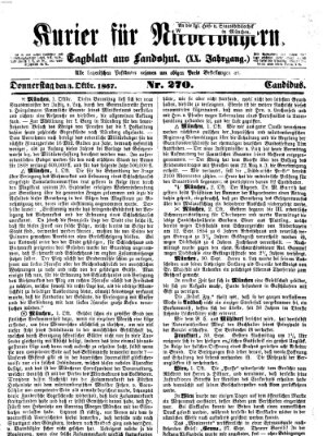 Kurier für Niederbayern Donnerstag 3. Oktober 1867