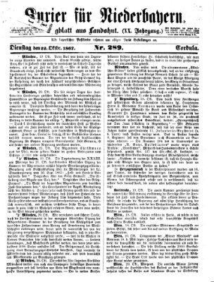 Kurier für Niederbayern Dienstag 22. Oktober 1867