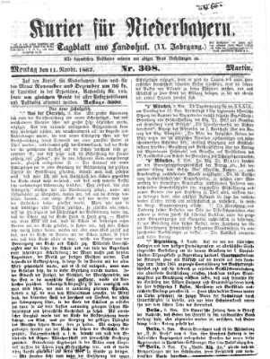 Kurier für Niederbayern Montag 11. November 1867