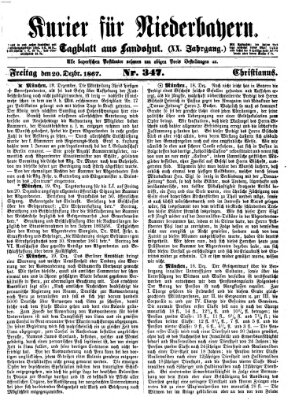Kurier für Niederbayern Freitag 20. Dezember 1867