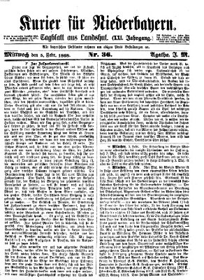 Kurier für Niederbayern Mittwoch 5. Februar 1868