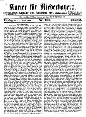 Kurier für Niederbayern Dienstag 14. April 1868