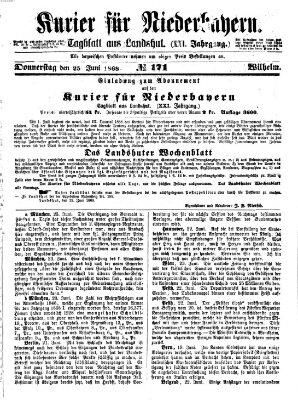 Kurier für Niederbayern Donnerstag 25. Juni 1868