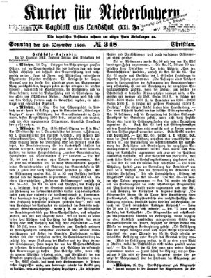 Kurier für Niederbayern Sonntag 20. Dezember 1868