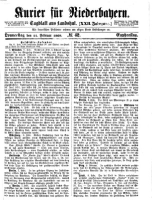 Kurier für Niederbayern Donnerstag 11. Februar 1869
