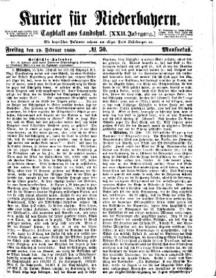 Kurier für Niederbayern Freitag 19. Februar 1869