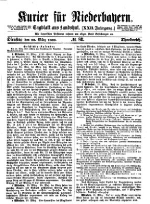 Kurier für Niederbayern Dienstag 23. März 1869