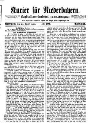 Kurier für Niederbayern Mittwoch 21. April 1869