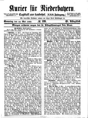 Kurier für Niederbayern Sonntag 16. Mai 1869
