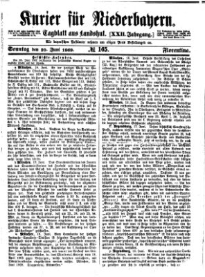Kurier für Niederbayern Sonntag 20. Juni 1869