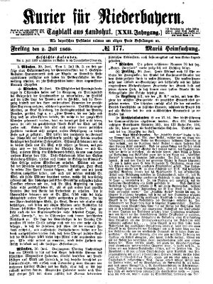 Kurier für Niederbayern Freitag 2. Juli 1869