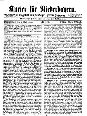 Kurier für Niederbayern Donnerstag 8. Juli 1869