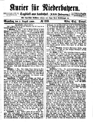 Kurier für Niederbayern Samstag 7. August 1869