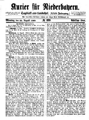 Kurier für Niederbayern Montag 23. August 1869