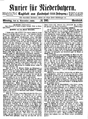 Kurier für Niederbayern Montag 8. November 1869