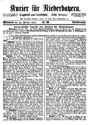 Kurier für Niederbayern Mittwoch 26. Januar 1870