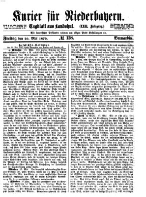 Kurier für Niederbayern Freitag 20. Mai 1870