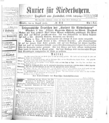 Kurier für Niederbayern Montag 8. August 1870