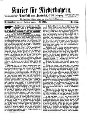 Kurier für Niederbayern Donnerstag 27. Oktober 1870
