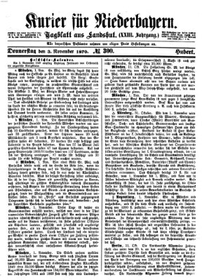 Kurier für Niederbayern Donnerstag 3. November 1870