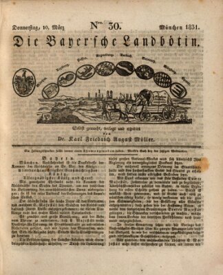 Bayerische Landbötin Donnerstag 10. März 1831