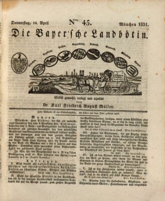 Bayerische Landbötin Donnerstag 14. April 1831