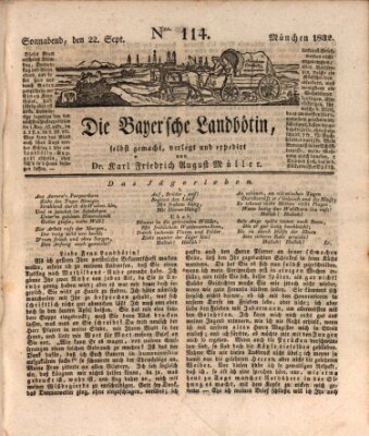 Bayerische Landbötin Samstag 22. September 1832