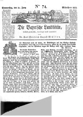 Bayerische Landbötin Donnerstag 20. Juni 1833