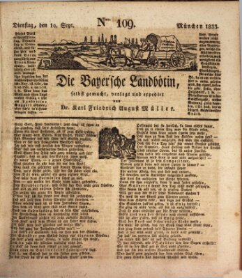 Bayerische Landbötin Dienstag 10. September 1833