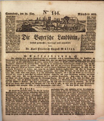 Bayerische Landbötin Samstag 30. November 1833