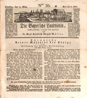 Bayerische Landbötin Dienstag 11. März 1834