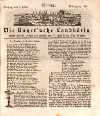 Bayerische Landbötin Dienstag 8. April 1834