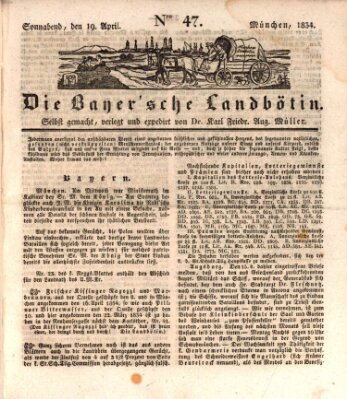 Bayerische Landbötin Samstag 19. April 1834