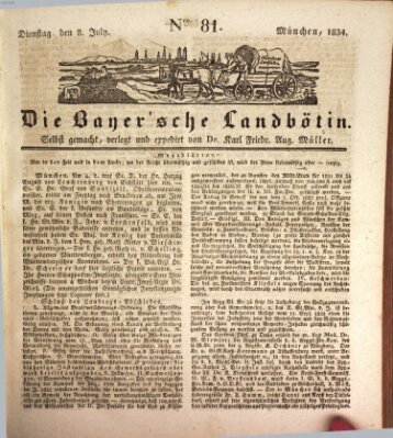 Bayerische Landbötin Dienstag 8. Juli 1834