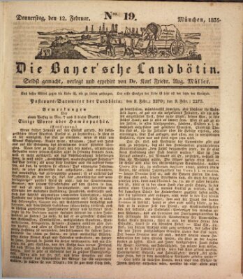 Bayerische Landbötin Donnerstag 12. Februar 1835