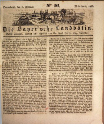 Bayerische Landbötin Samstag 6. Februar 1836