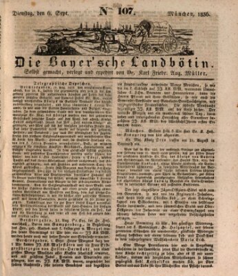 Bayerische Landbötin Dienstag 6. September 1836