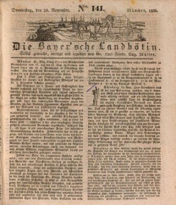 Bayerische Landbötin Donnerstag 24. November 1836